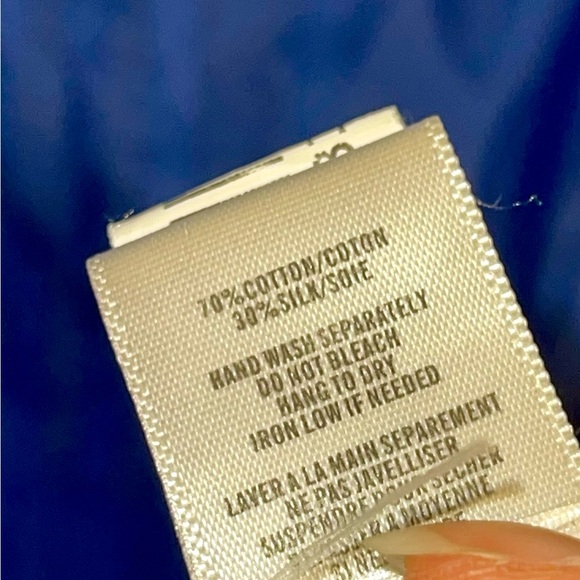 Costa Blanca blue silk buttonup blouse - Picture 7 of 7